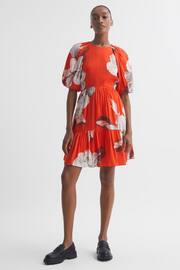 Florere Linen Silk Puff Sleeve Mini Dress - Image 1 of 6
