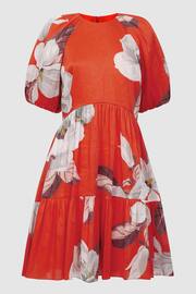 Florere Linen Silk Puff Sleeve Mini Dress - Image 6 of 6