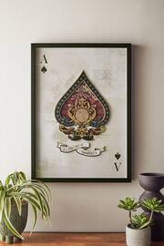 Monochrome Playing Card Framed Ace Wall Art - Image 1 of 6