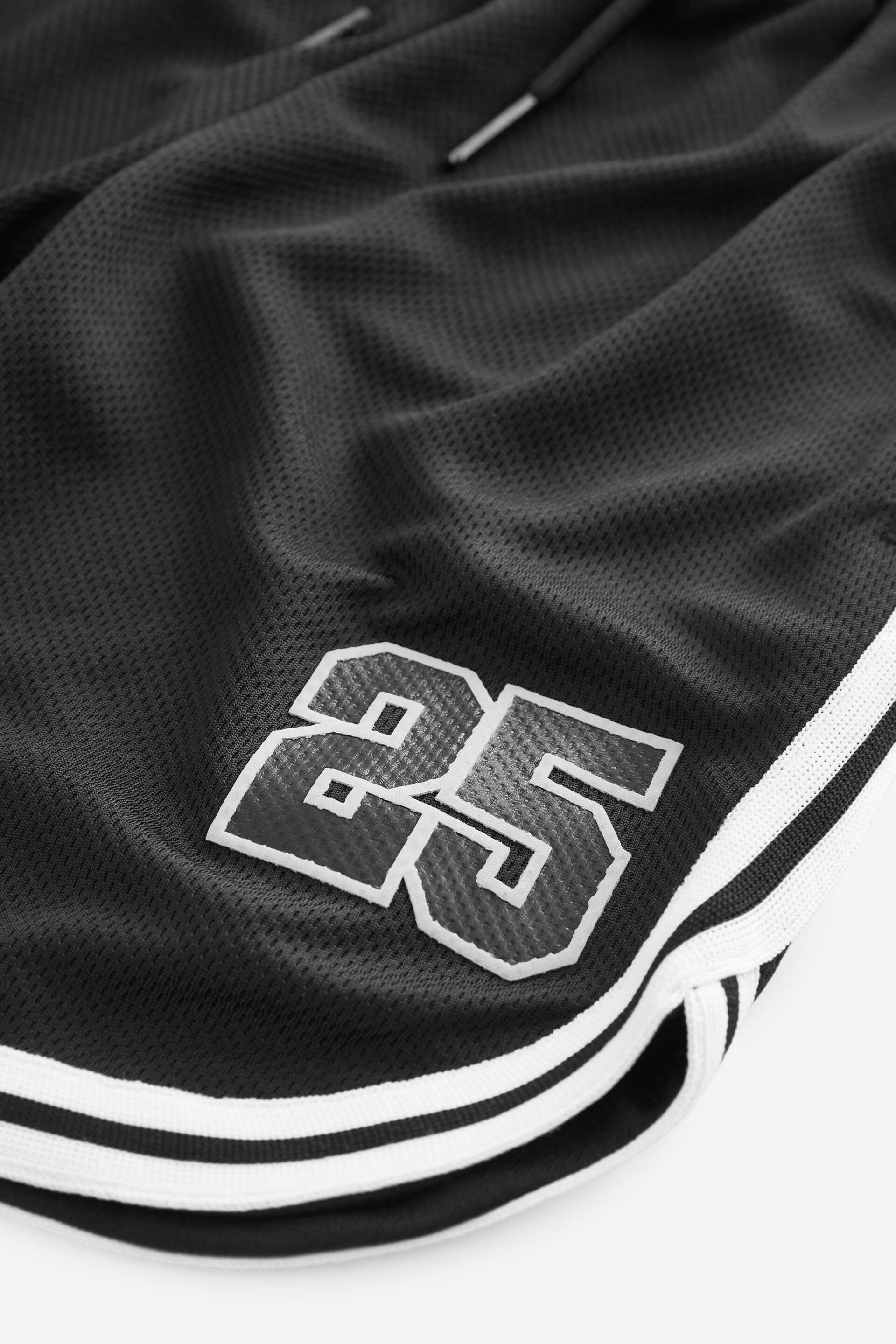 Black Mesh Basketball Style Shorts (3-16yrs) - Image 3 of 3