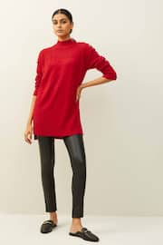 Red Gold Button Longline Cosy Jumper - Image 2 of 6