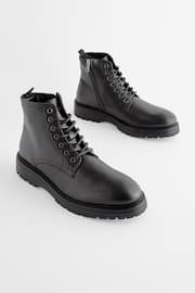 Black Leather Chunky Boots - Image 1 of 7