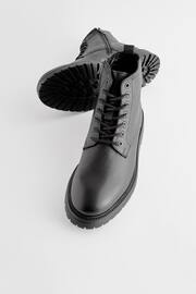 Black Leather Chunky Boots - Image 4 of 7