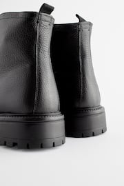 Black Leather Chunky Boots - Image 5 of 7