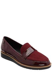Lotus Red Wedge Loafers - Image 1 of 4