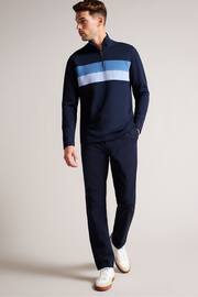 Ted Baker Blue Regular Fit Half Zip Sweat Top - Image 2 of 5