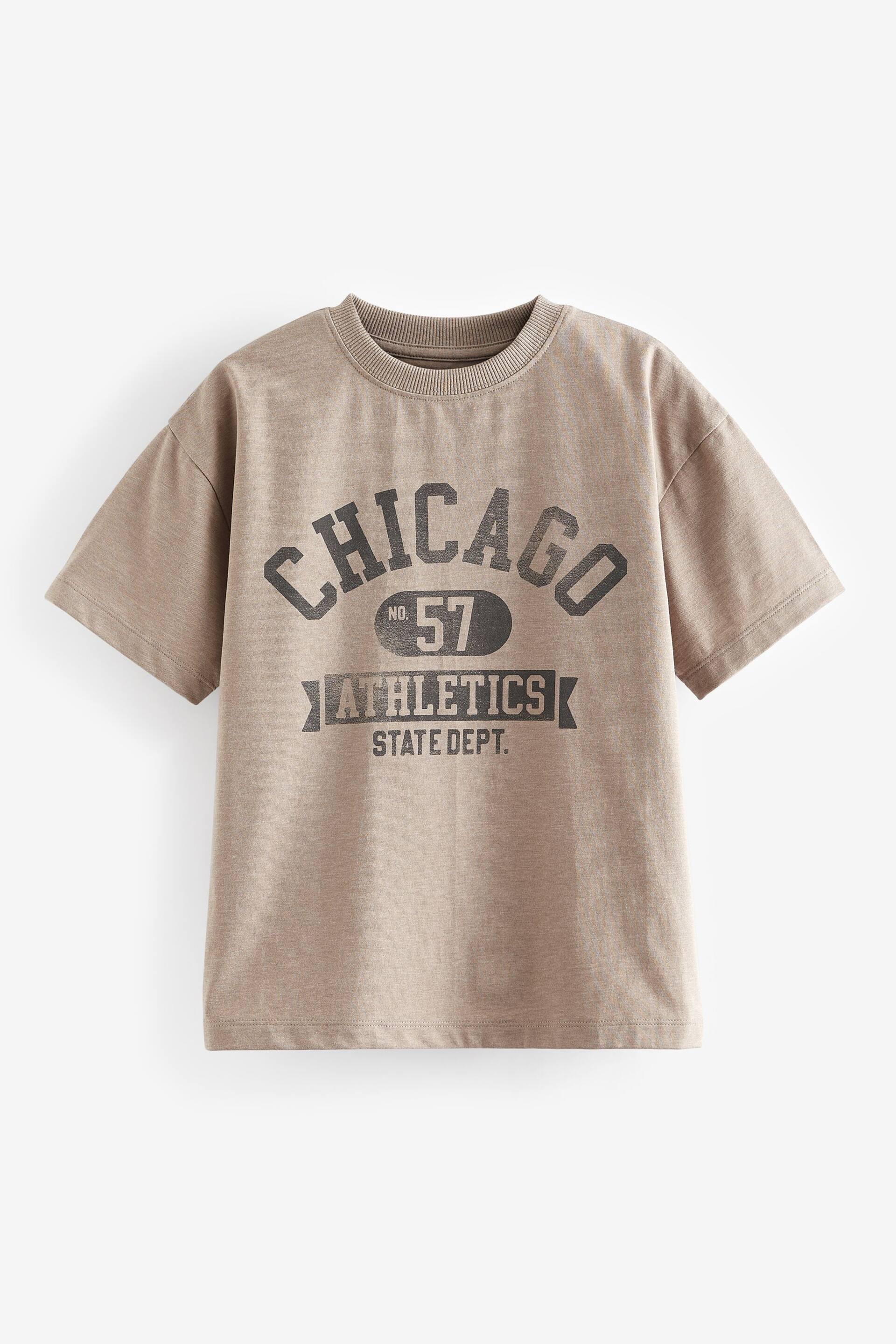 Natural Chicago Relaxed Fit Short Sleeve Graphic T-Shirt (3-16yrs) - Image 1 of 3