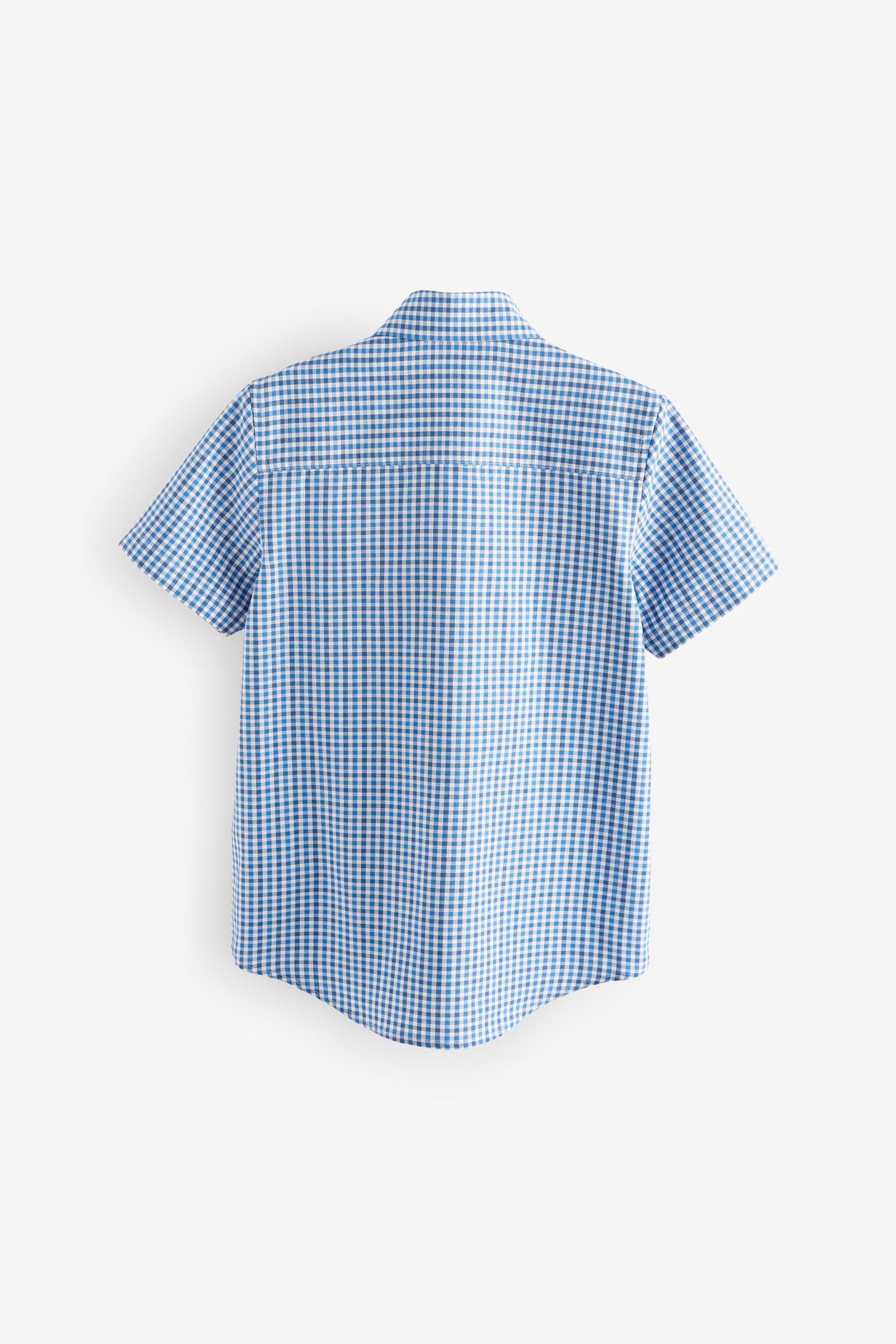 Blue Short Sleeve Oxford Check Shirt (3-16yrs) - Image 2 of 3