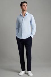 Reiss Soft Blue Voyager Slim Fit Button-Through Travel Shirt - Image 3 of 7