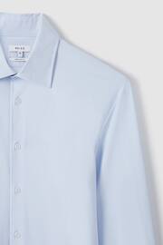 Reiss Soft Blue Voyager Slim Fit Button-Through Travel Shirt - Image 5 of 7