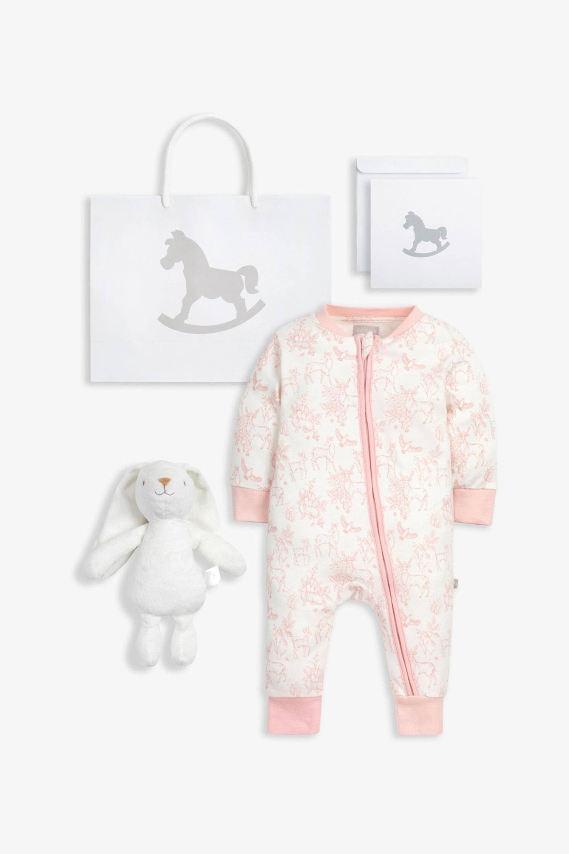 The Little Tailor Baby Sleepsuit And Toy Bunny 2 Piece Gift Set - Image 1 of 7