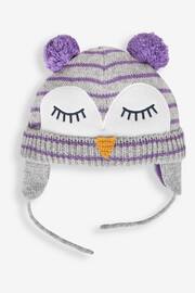 JoJo Maman Bébé Grey Girls' Owl Hat - Image 1 of 2