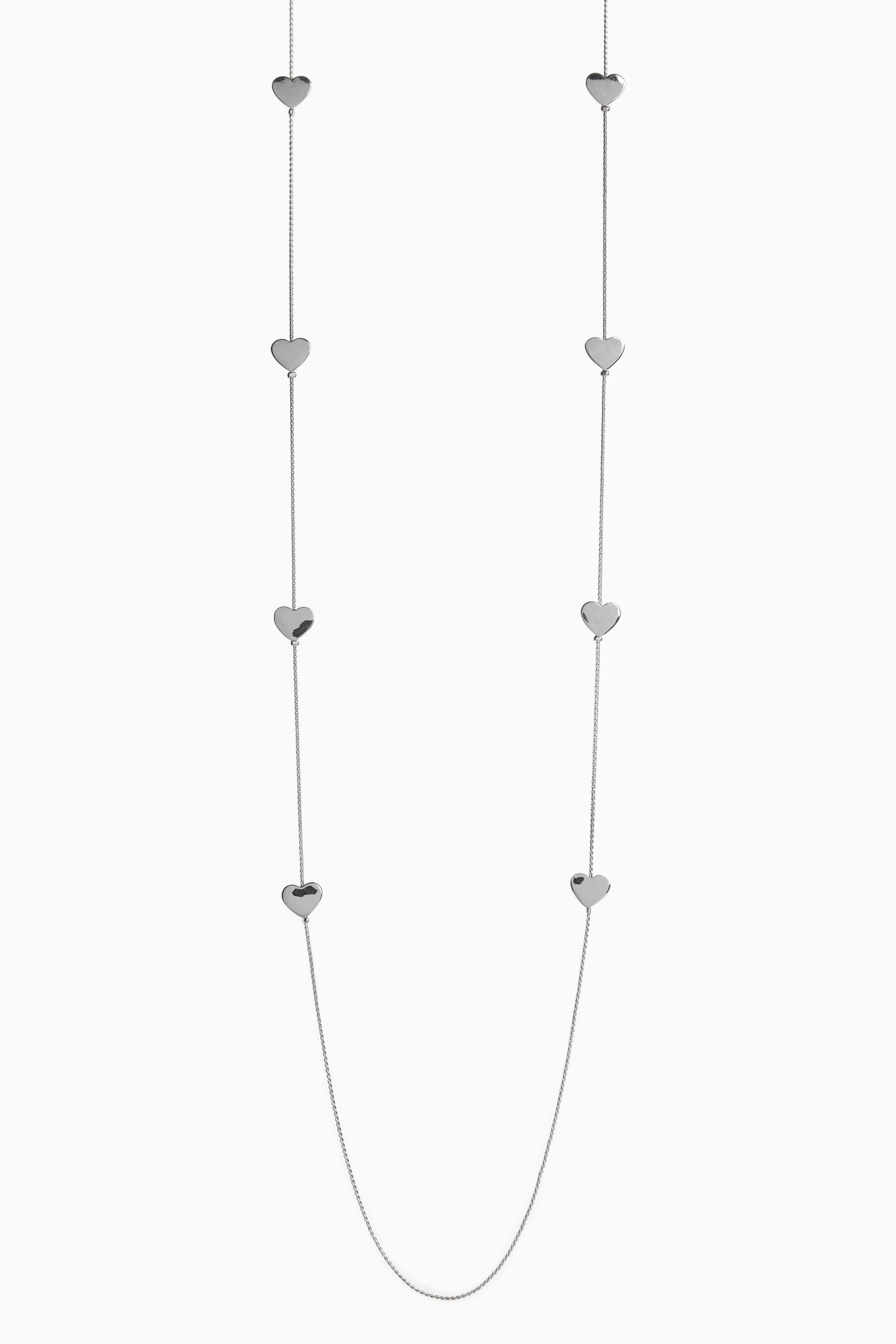 Silver Tone Heart Long Rope Necklace - Image 1 of 2