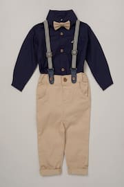 Little Gent Baby Mock Shirt Bodysuit and Braces Cotton Dungarees - Image 1 of 4