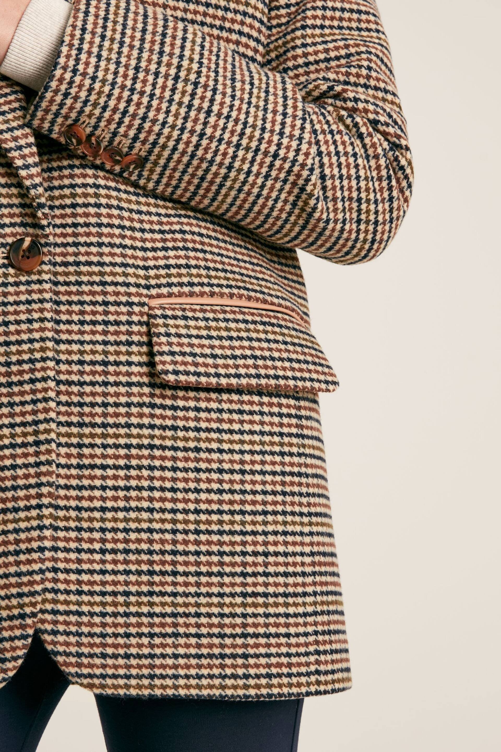 Joules Hackmore Brown Tweed Oversized Wool Blend Blazer - Image 10 of 11