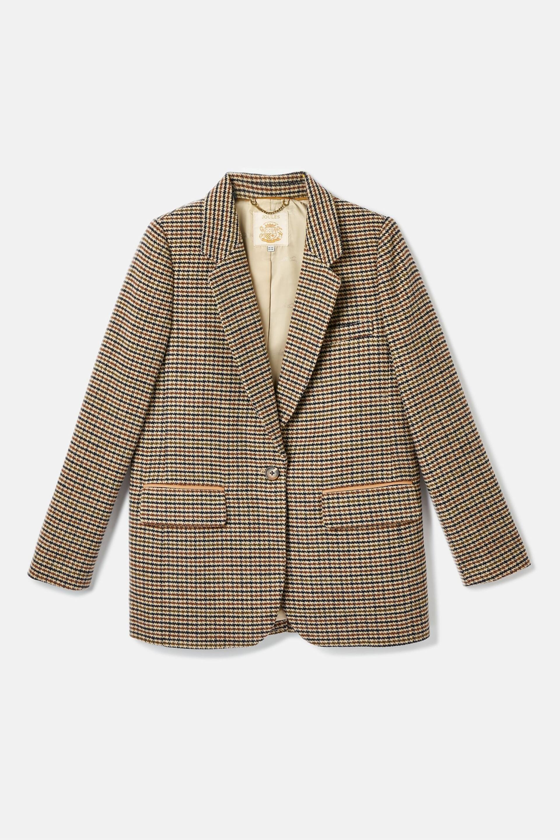 Joules Hackmore Brown Tweed Oversized Wool Blend Blazer - Image 11 of 11