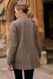 Joules Hackmore Brown Tweed Oversized Wool Blend Blazer - Image 2 of 11