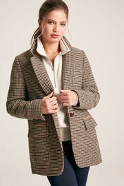 Joules Hackmore Brown Tweed Oversized Wool Blend Blazer - Image 7 of 11