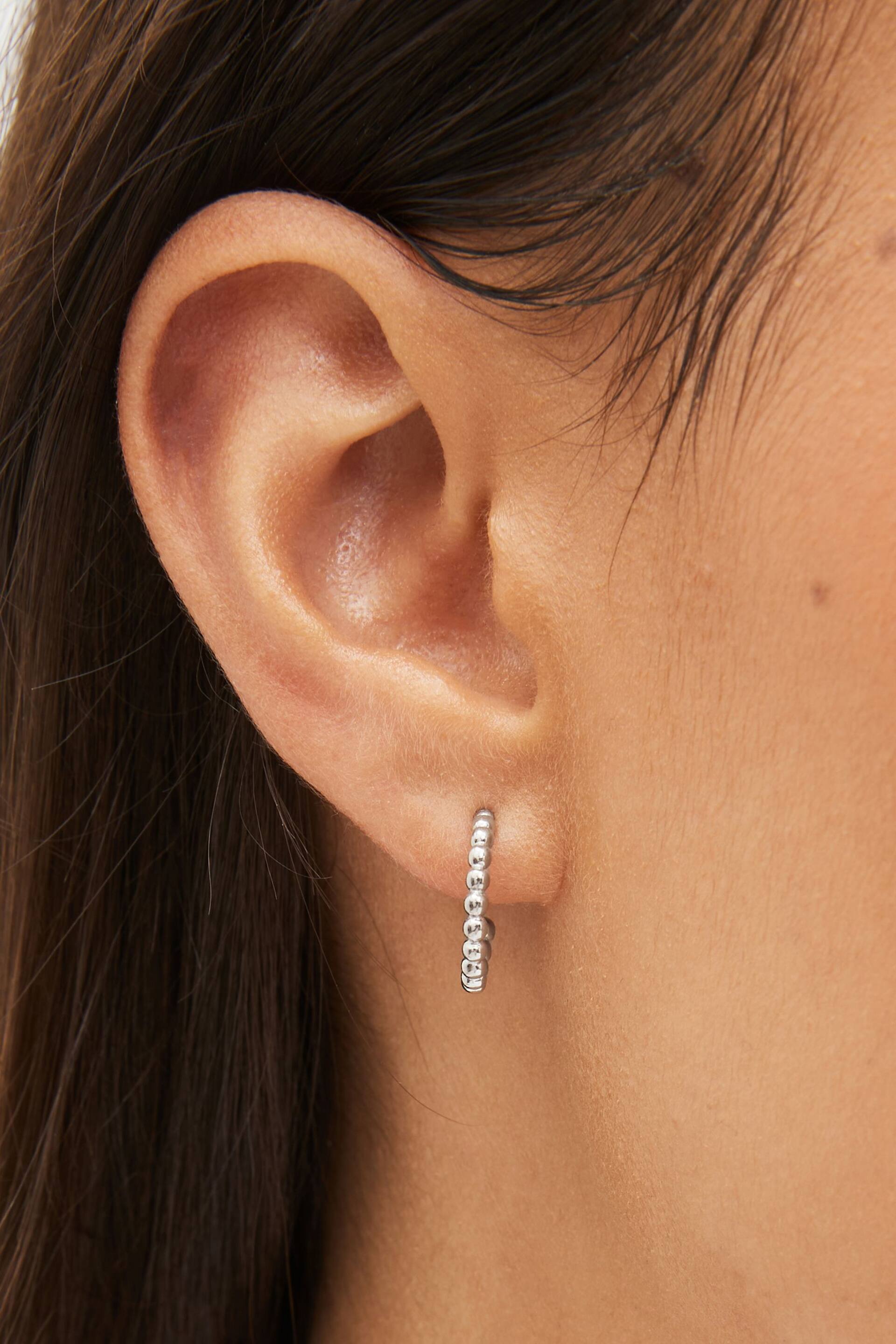 Sterling Silver Ball Hoop Earrings - Image 1 of 3