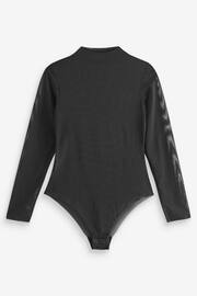 self. Black Long Sleeve Mesh Body - Image 7 of 8