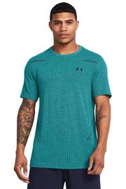 Under Armour Teal Blue Vanish Seamless Short Sleeve T-Shirt - Image 1 of 8