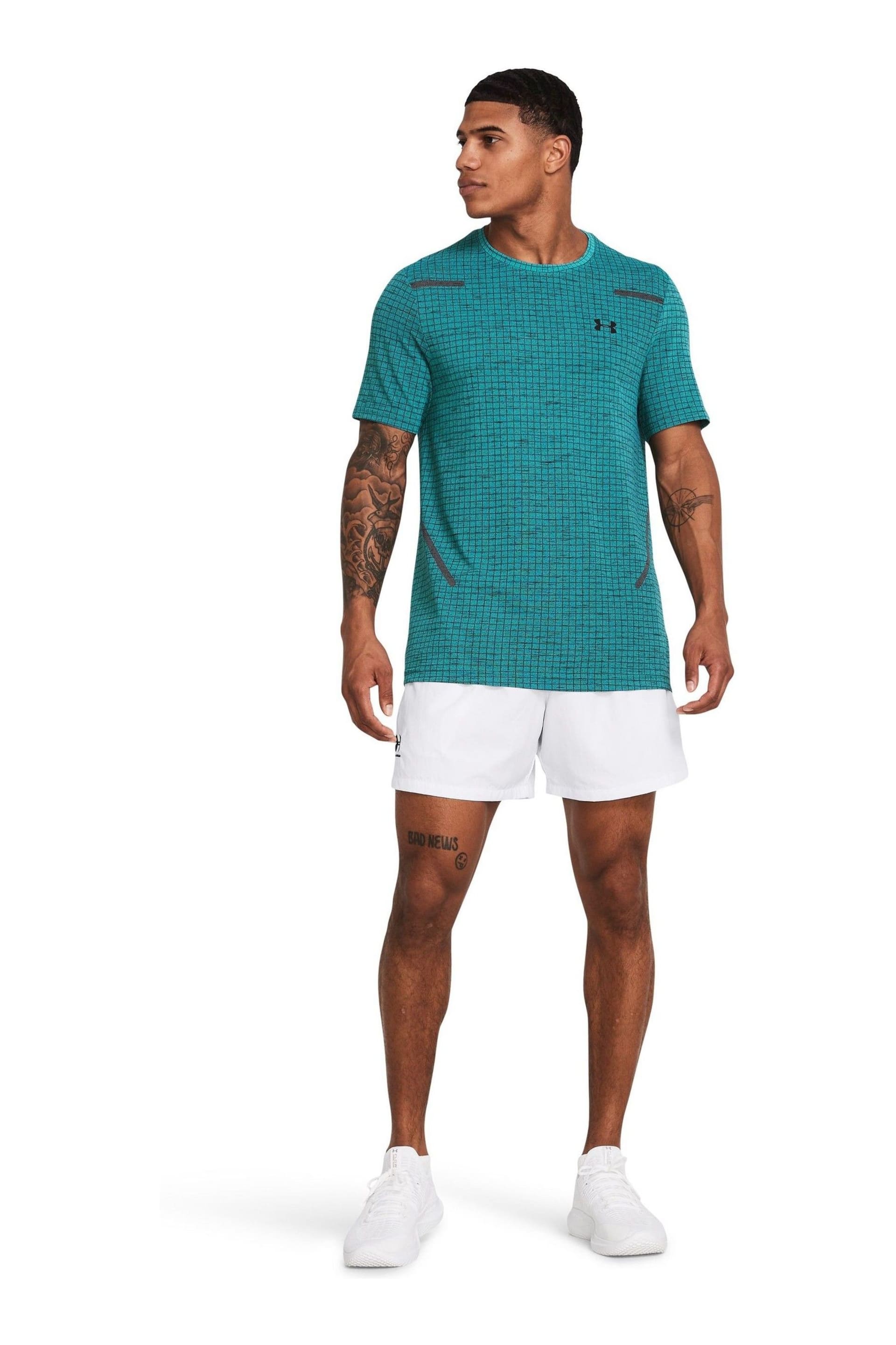 Under Armour Teal Blue Vanish Seamless Short Sleeve T-Shirt - Image 3 of 8
