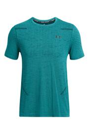 Under Armour Teal Blue Vanish Seamless Short Sleeve T-Shirt - Image 7 of 8