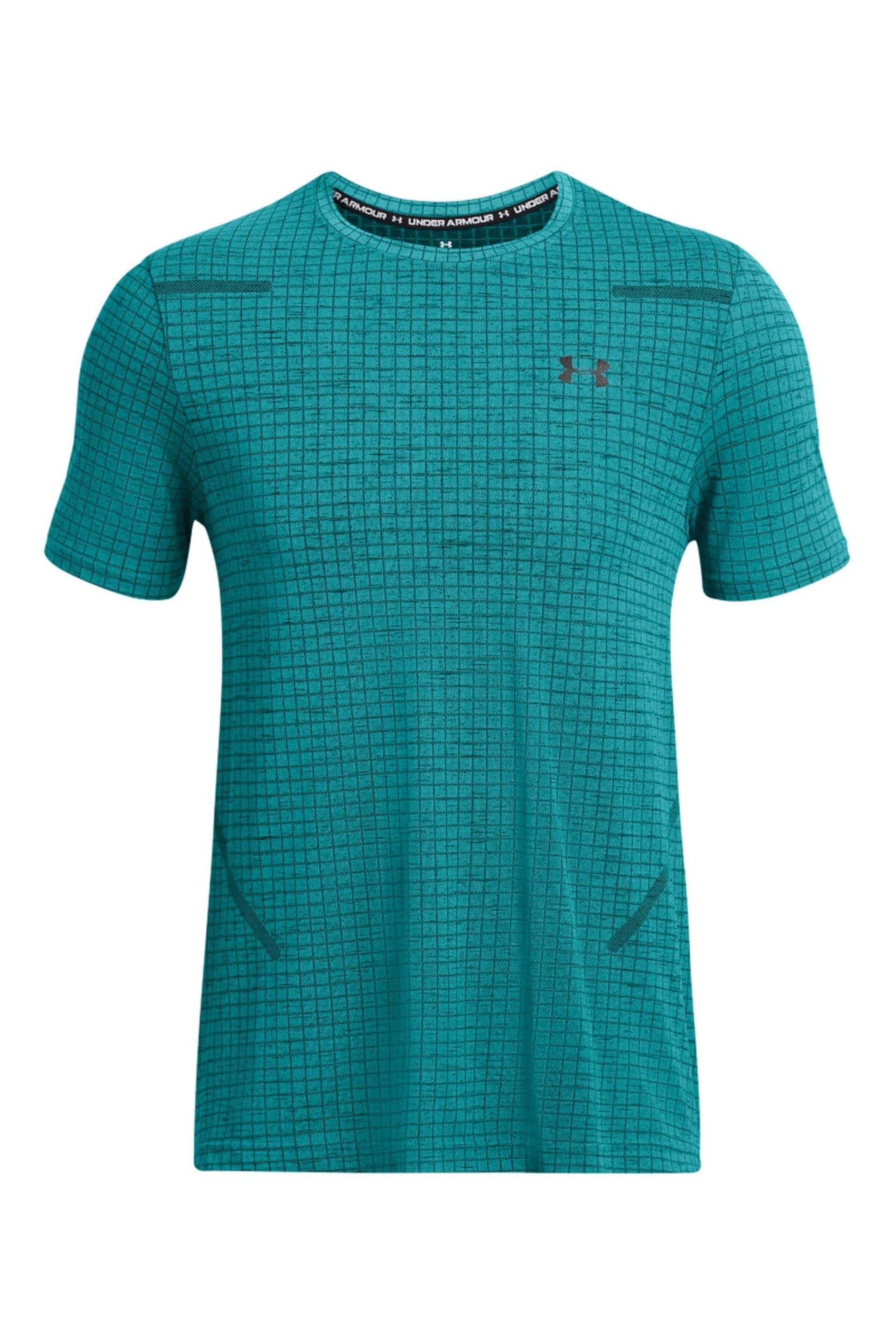Under Armour Teal Blue Vanish Seamless Short Sleeve T-Shirt - Image 7 of 8