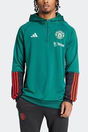 adidas Green Manchester United Tiro 23 Hoodie - Image 4 of 7