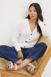 FatFace White Lila Cotton Cardigan - Image 3 of 5