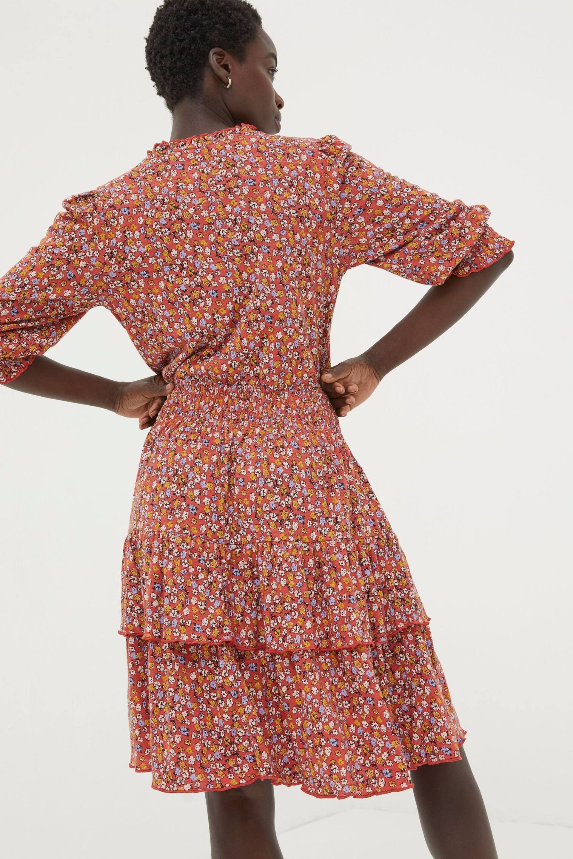 FatFace Red Amba Gradient Floral Jersey Dress - Image 2 of 5