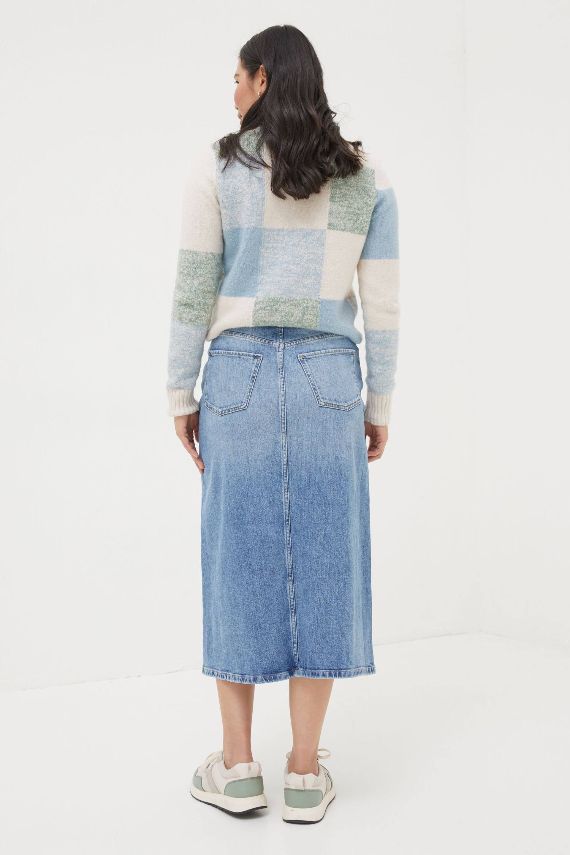 FatFace Blue Carla Denim Midi Skirt - Image 3 of 7