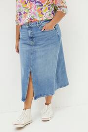 FatFace Blue Carla Denim Midi Skirt - Image 5 of 7