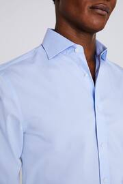 MOSS Blue Tailored Double Cuff Stretch Shirt - Image 2 of 2