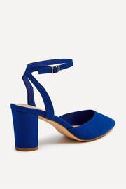 Linzi Blue Chrome Carrie Open Back Court Block Heels - Image 4 of 4