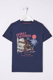 FatFace Blue Street Sessions Jersey T-Shirt - Image 4 of 4