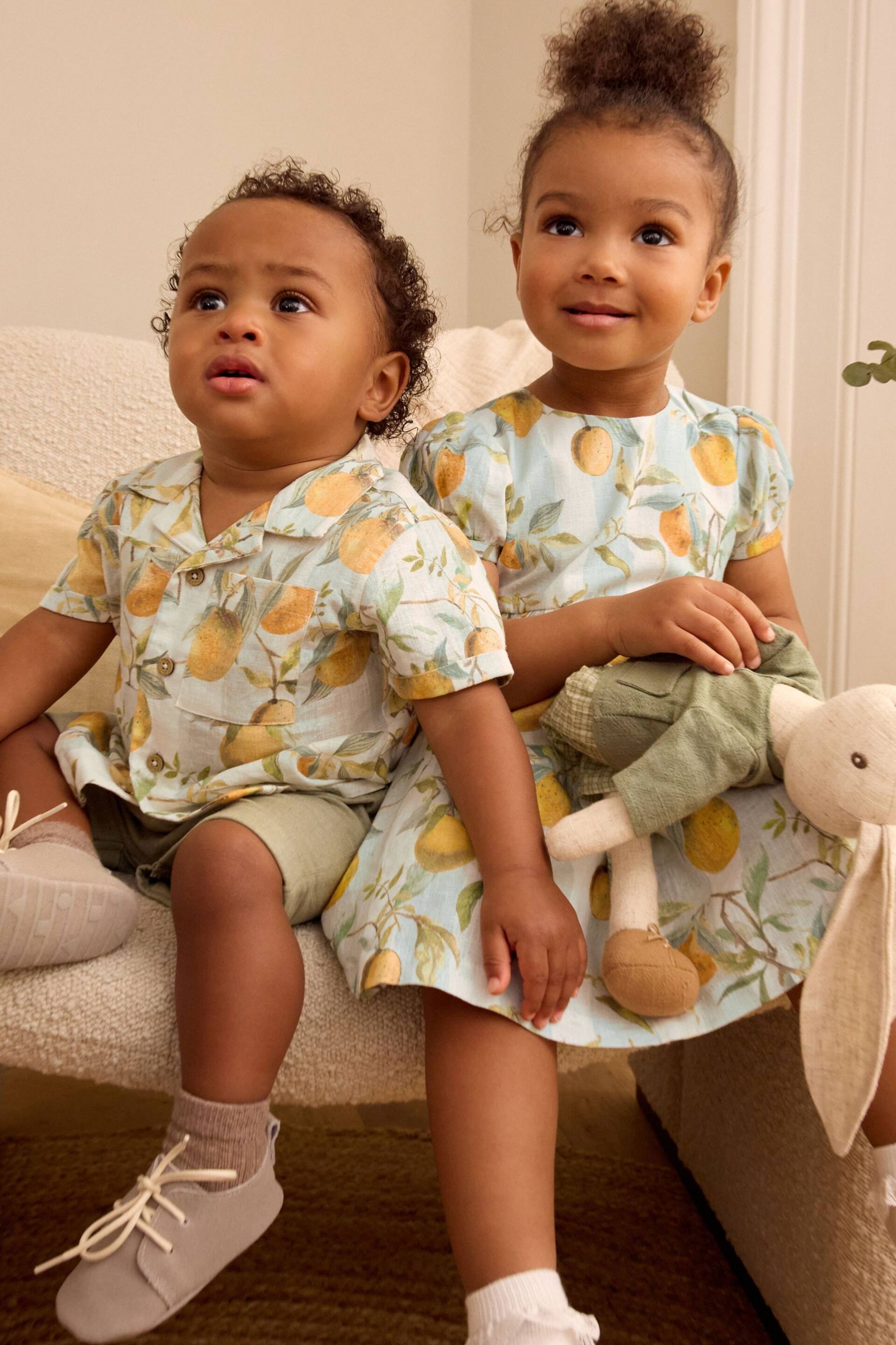 Orange Print Baby Shirt And Short Set (0mths-3yrs) - Image 12 of 12
