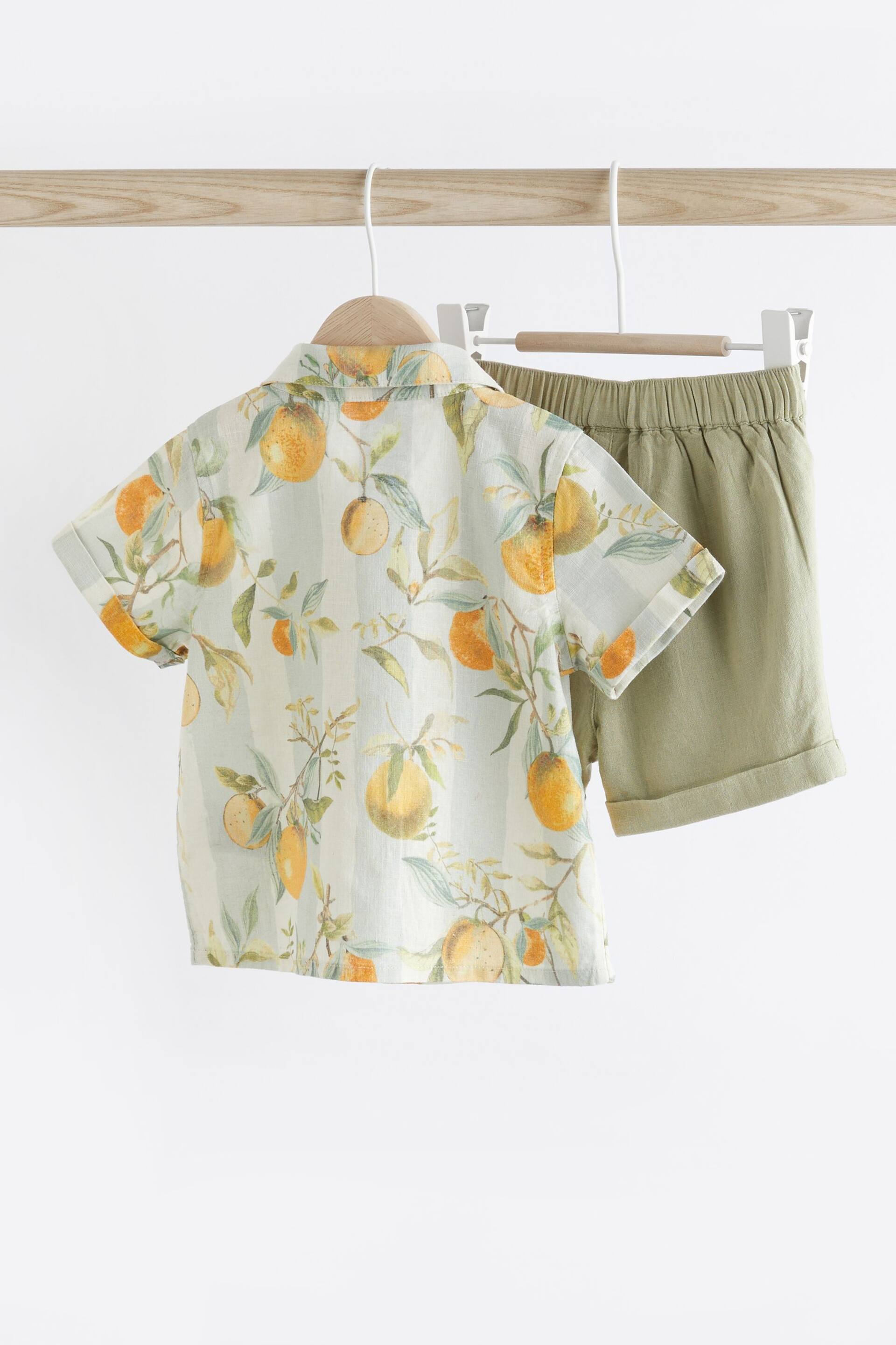 Orange Print Baby Shirt And Short Set (0mths-3yrs) - Image 2 of 12