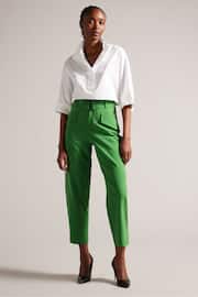Ted Baker Green Gracieh High Waisted Belted Tapered Cargo Trousers - Image 1 of 5