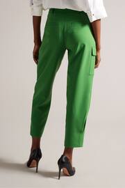 Ted Baker Green Gracieh High Waisted Belted Tapered Cargo Trousers - Image 3 of 5