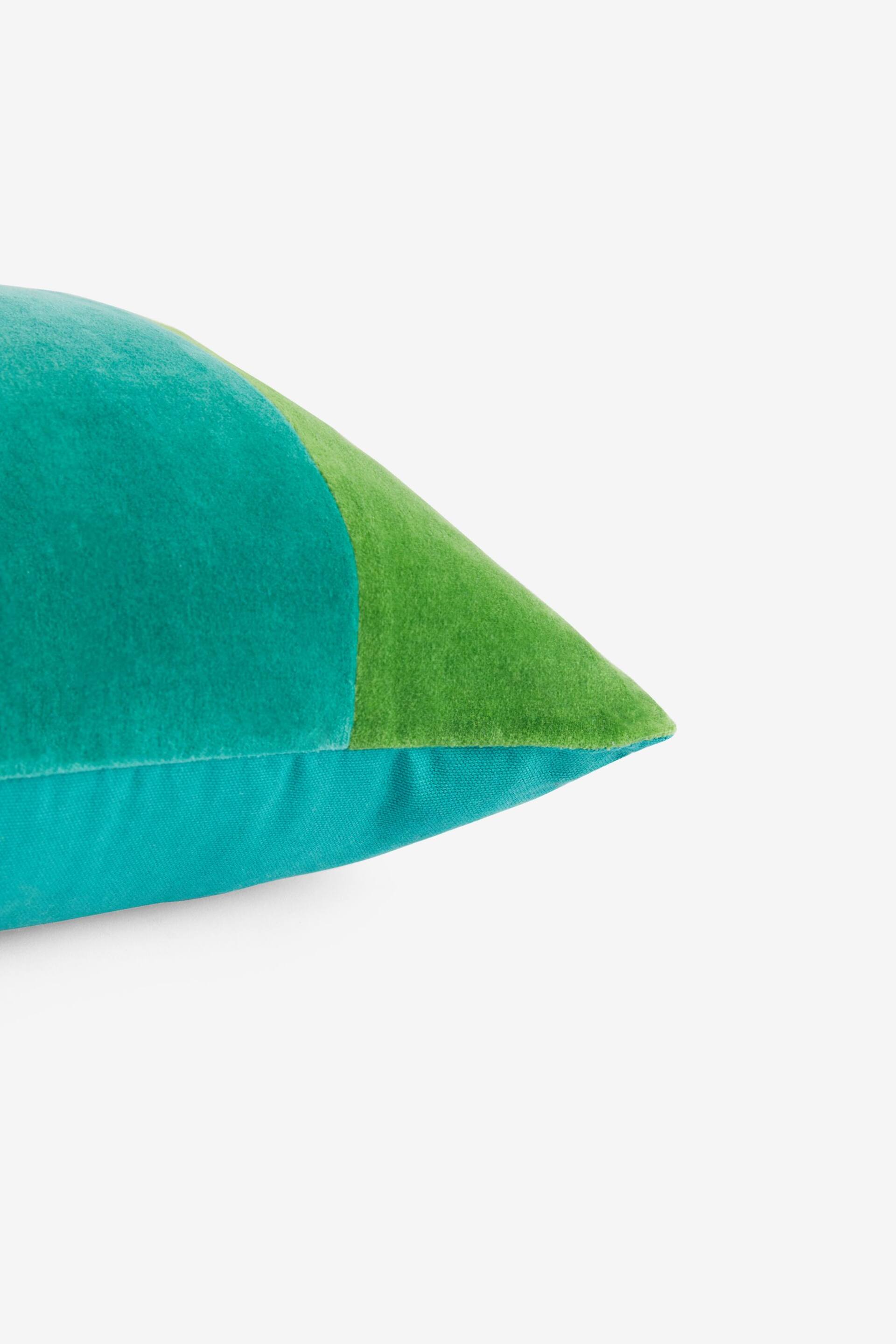 Bright Green 50 x 30cm Velvet stripe Cushion - Image 6 of 6