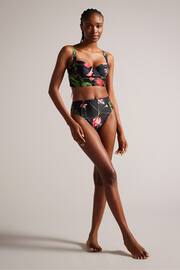 Ted Baker Black Printed Lusiye Longline Bikini Top - Image 3 of 6