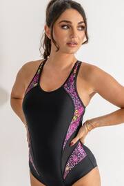 Pour Moi Black & Pink Energy Chlorine Resistant Swimsuit - Image 1 of 4