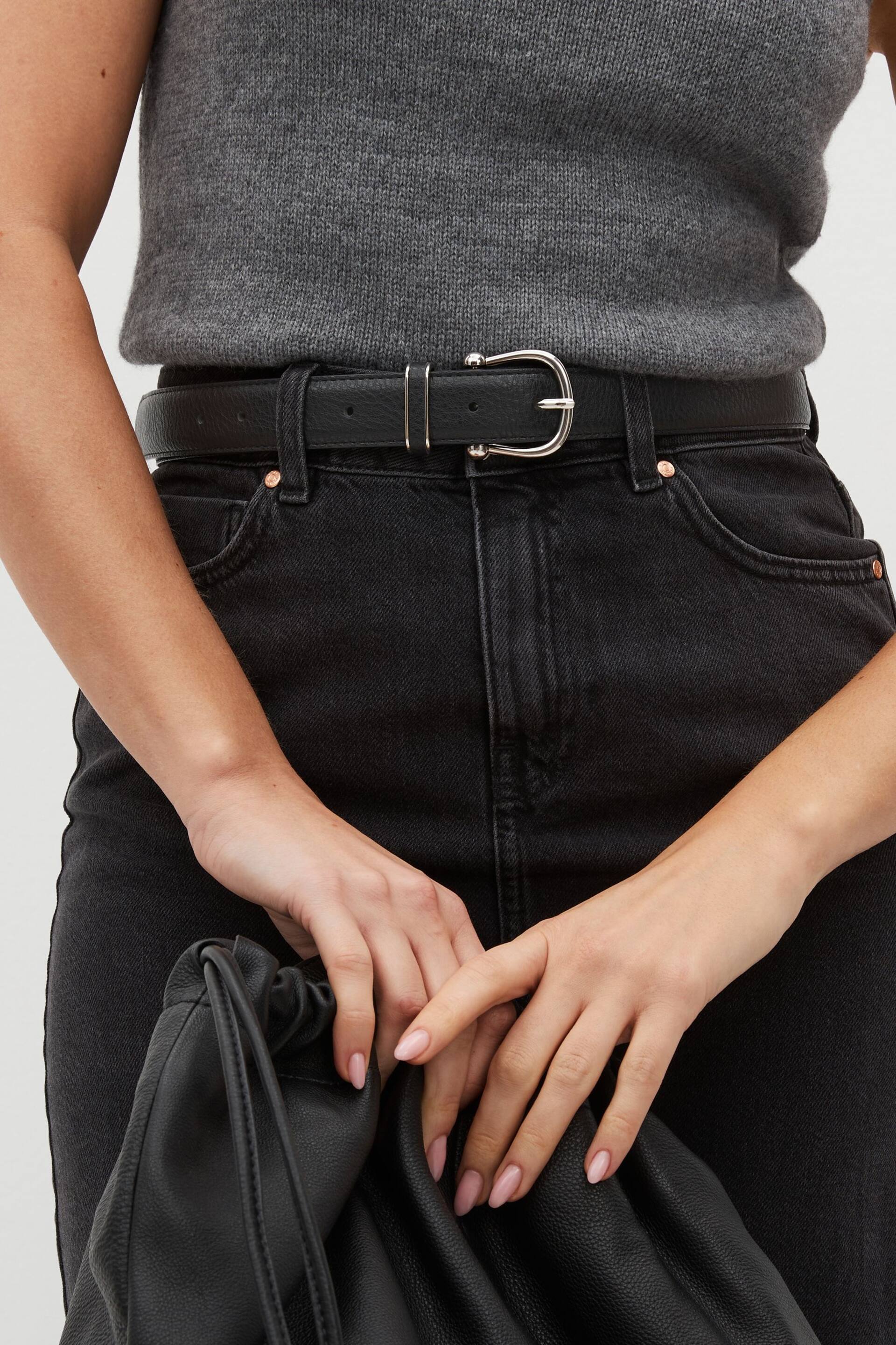 Black Essential PU Jeans Belt - Image 2 of 5