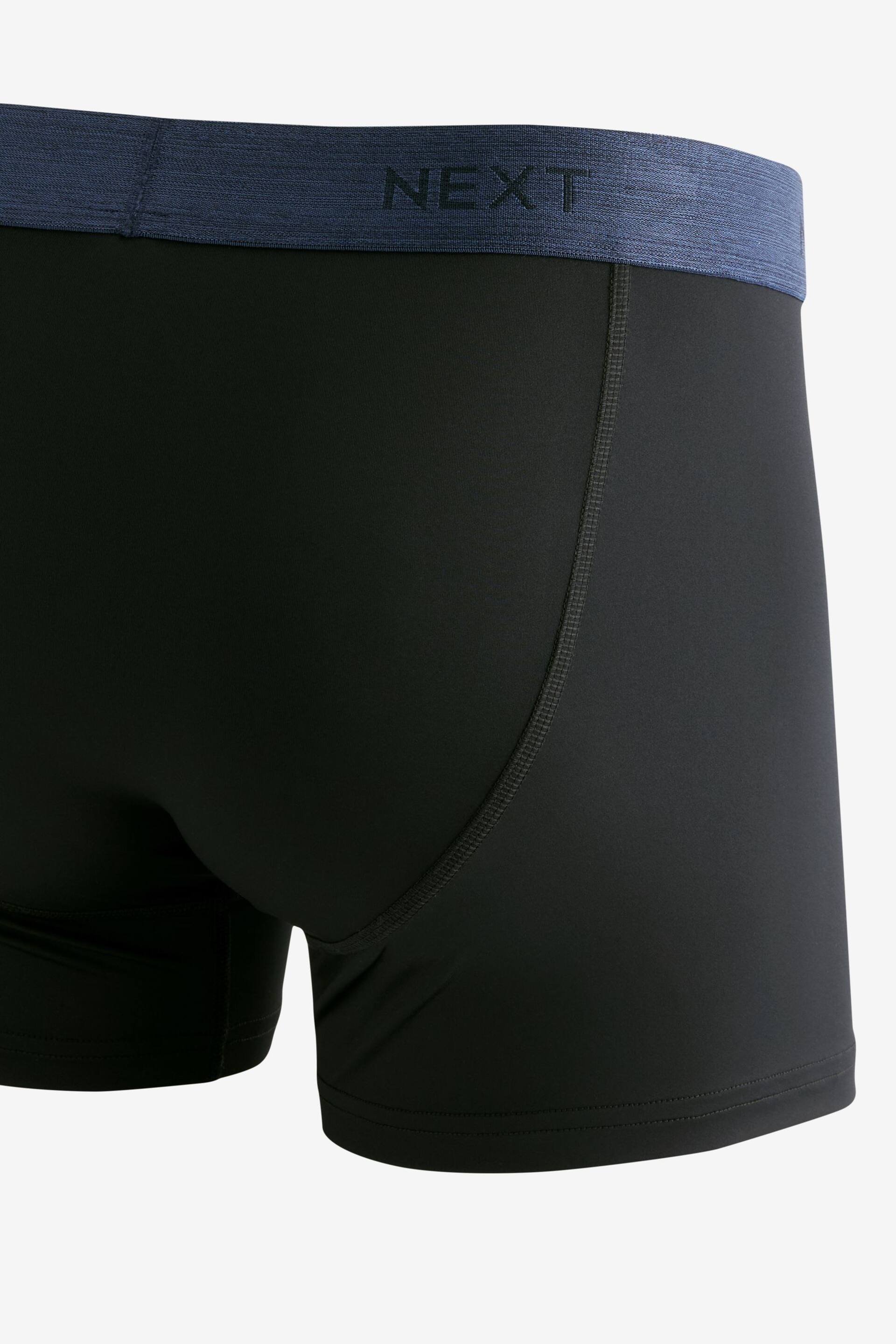 Black Bright Metallic Waistband Motionflex A-Fronts Boxers 4 Pack - Image 6 of 7