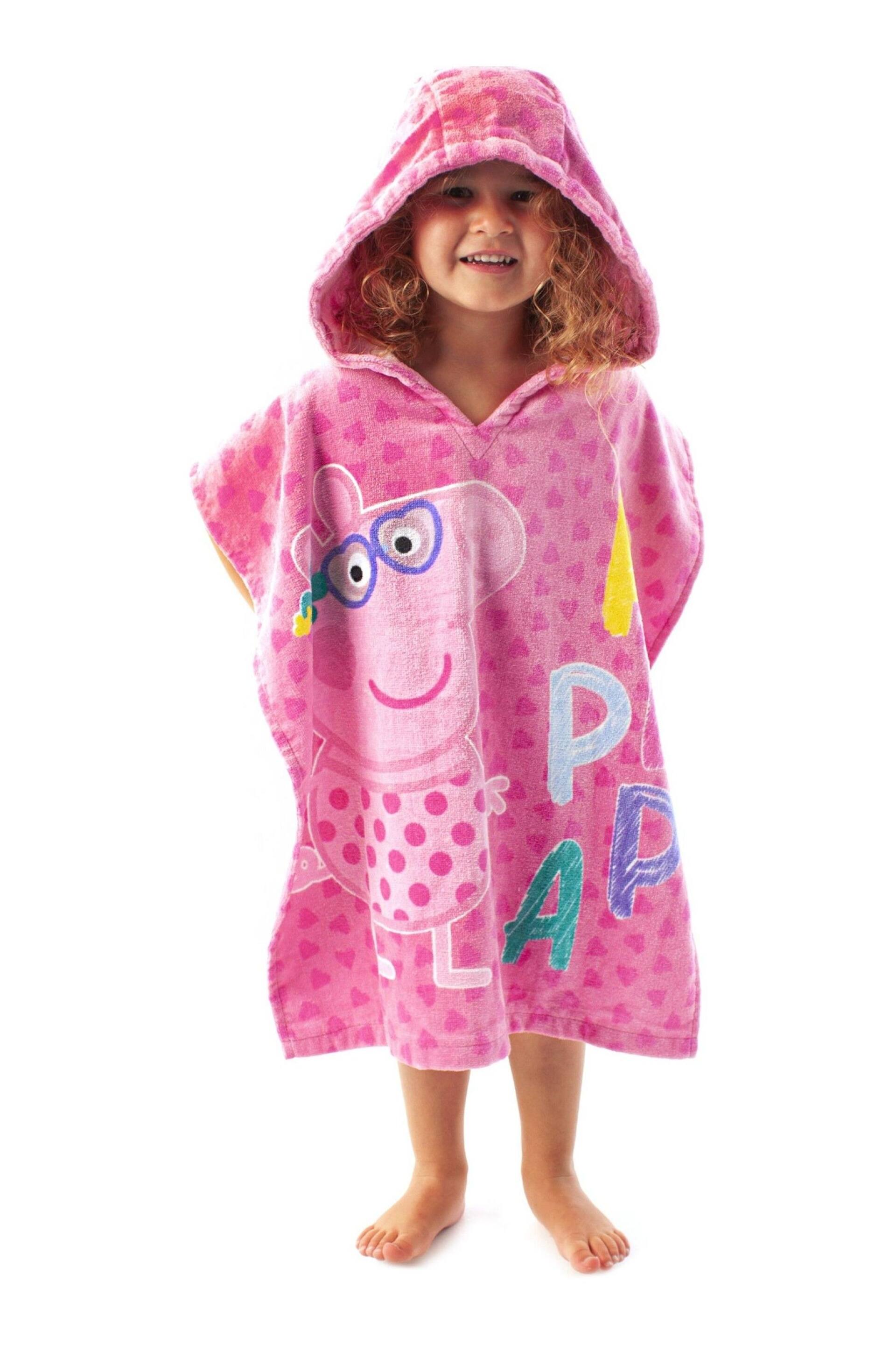 Vanilla Underground Pink Girls Peppa Pig Swimsuit and Towel Poncho Set. - Image 4 of 4
