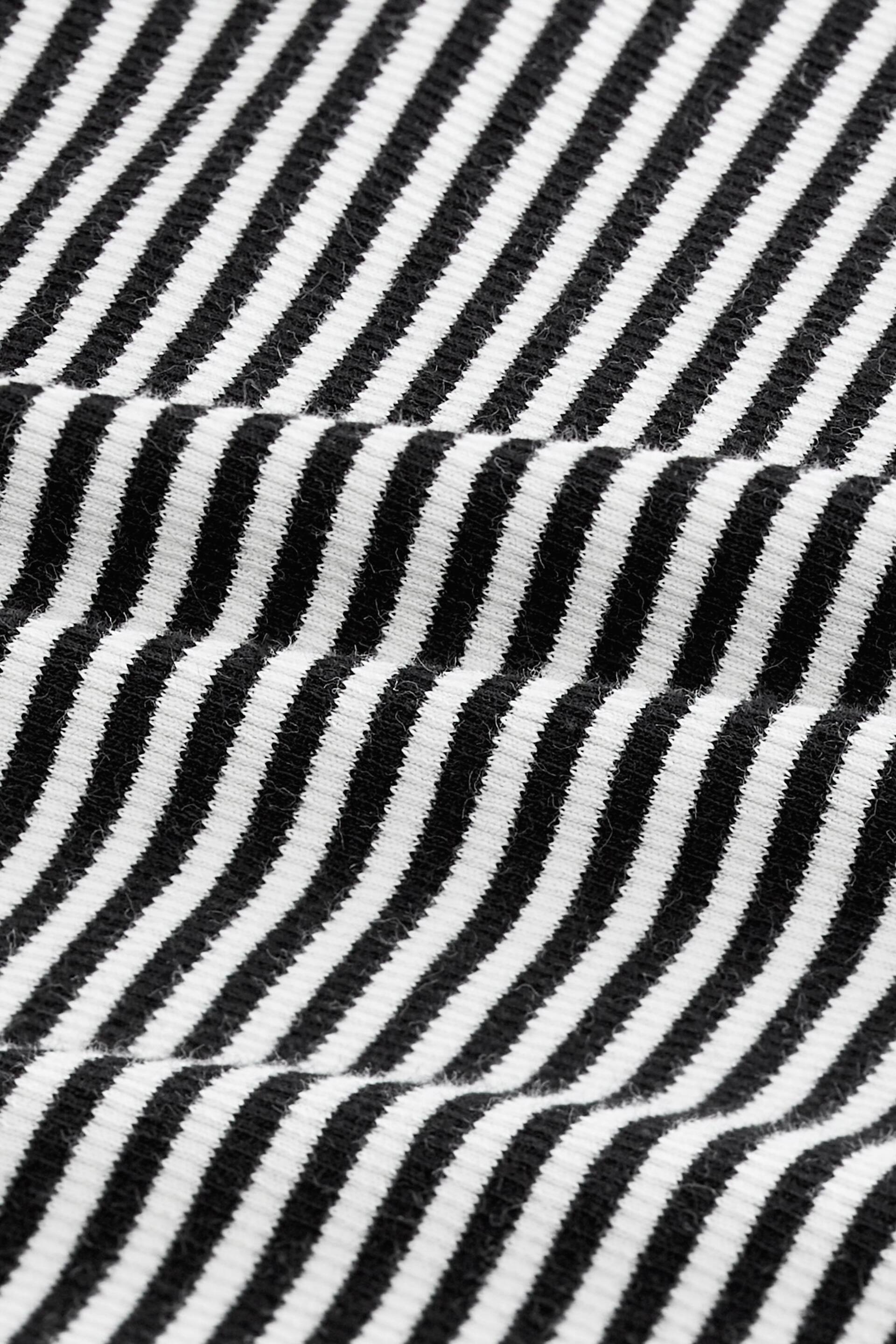 Black/White Stripe Ribbed Square Neck Strappy Cami Top - Image 6 of 6
