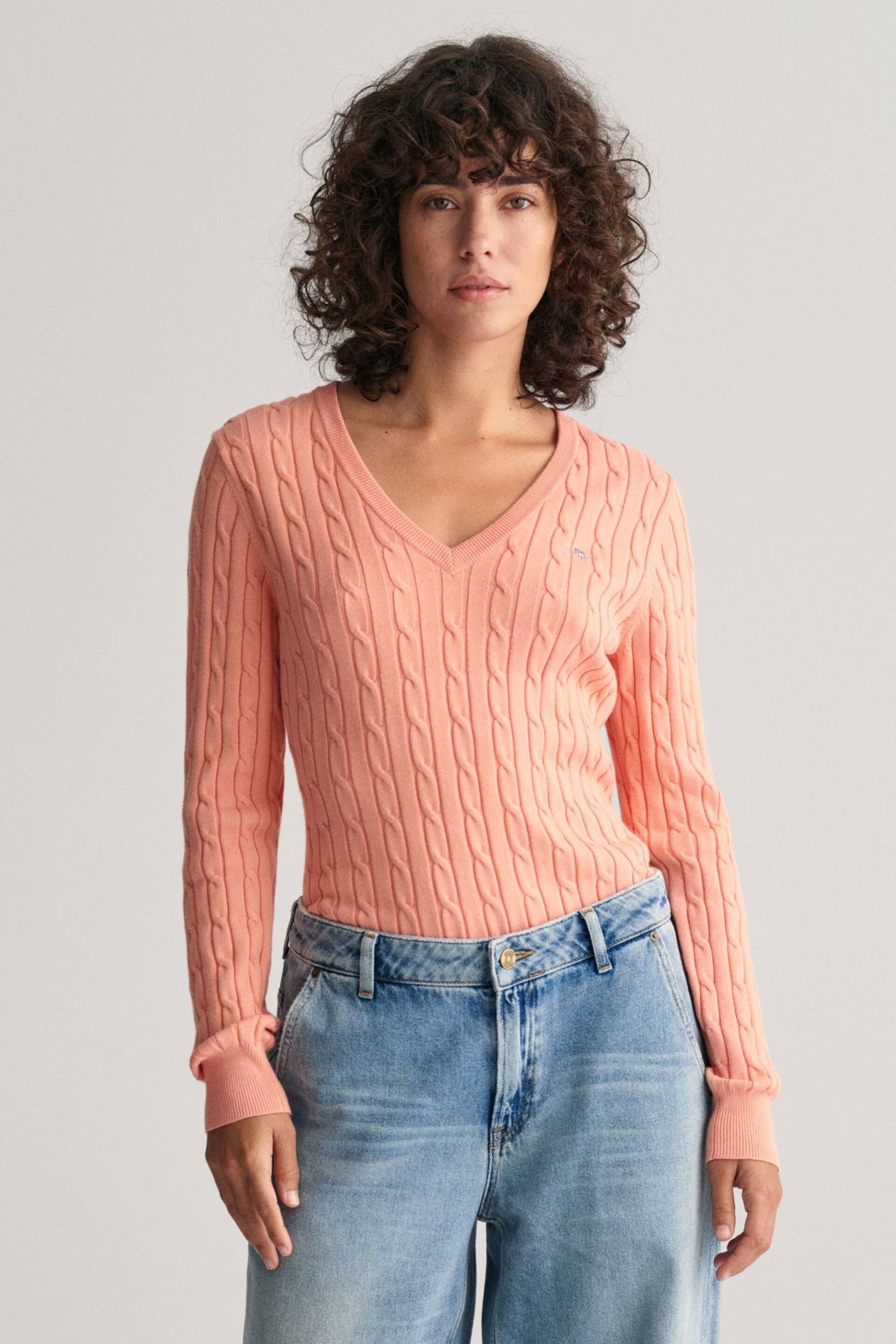 GANT Stretch Cotton Cable Knit Jumper - Image 1 of 4