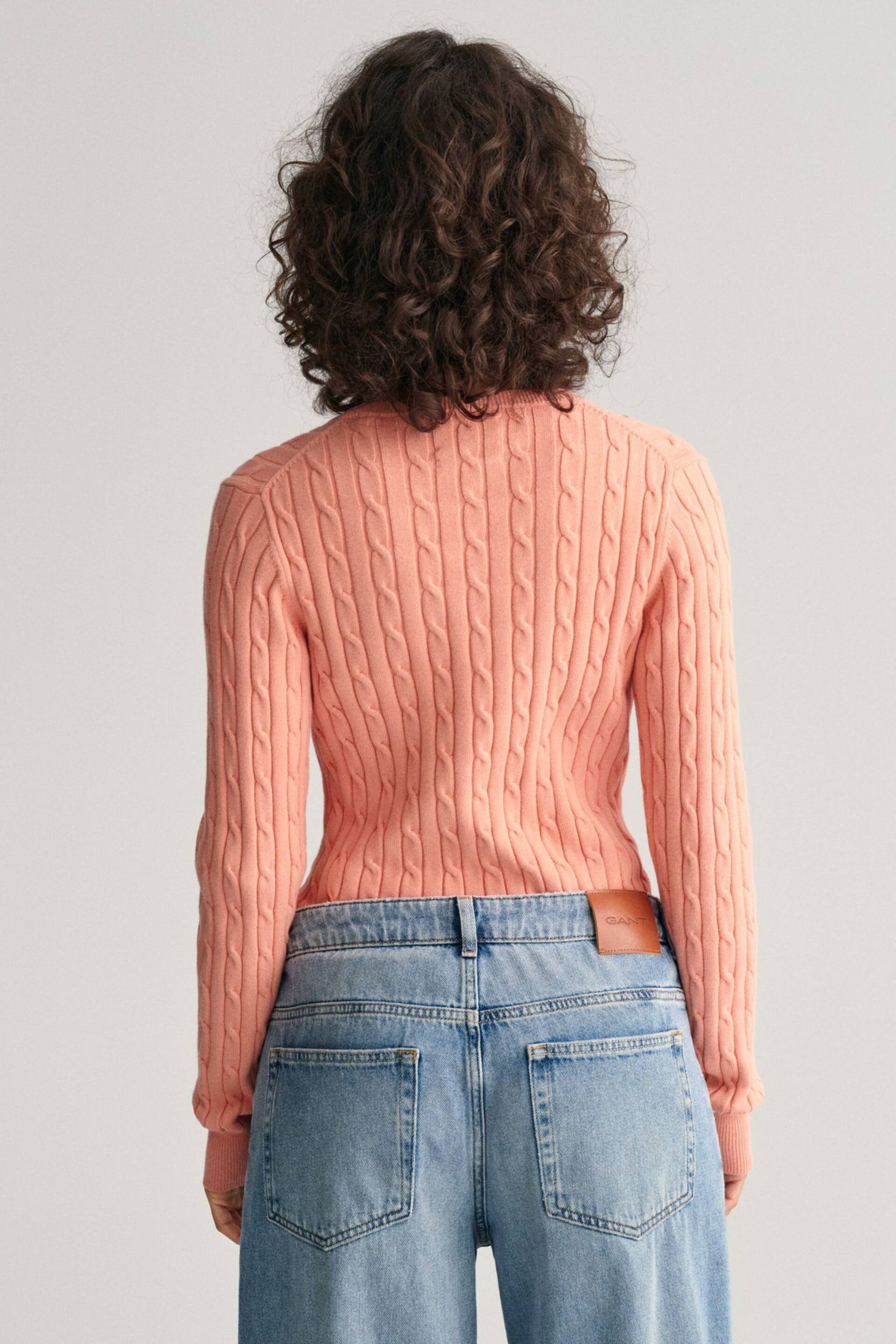 GANT Stretch Cotton Cable Knit Jumper - Image 2 of 4