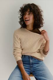 GANT Stretch Cotton Cable Knit Jumper - Image 1 of 5
